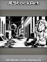 Heroine Trailed By Ninjas In Alley by Jeshields