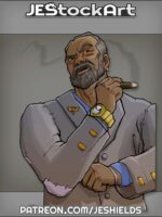 Confident Business Man in Tattered Suit with Cigar by Jeshields