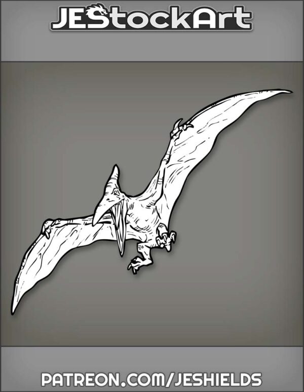 Purple And Yellow Pteradactyl Squawks With Open Claws by Jeshields