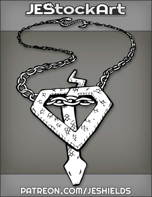 Diamond Or Triangular Snake Charm On Chain Necklace by Jeshields