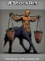 Bald Centaur Without Deer Antlers Carrying Water by Jeshields