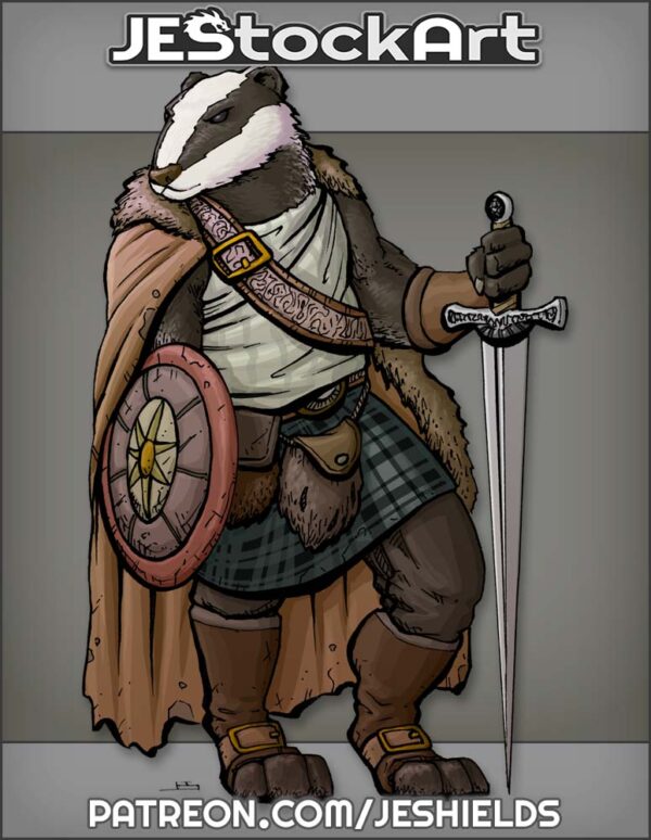 Celtic Badger with Longsword by Jeshields