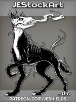 Demon Dog With Skull Head Breathes Fumes by Jeshields
