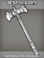 Double Headed Axe With Letters Carved In Hilt by Jeshields