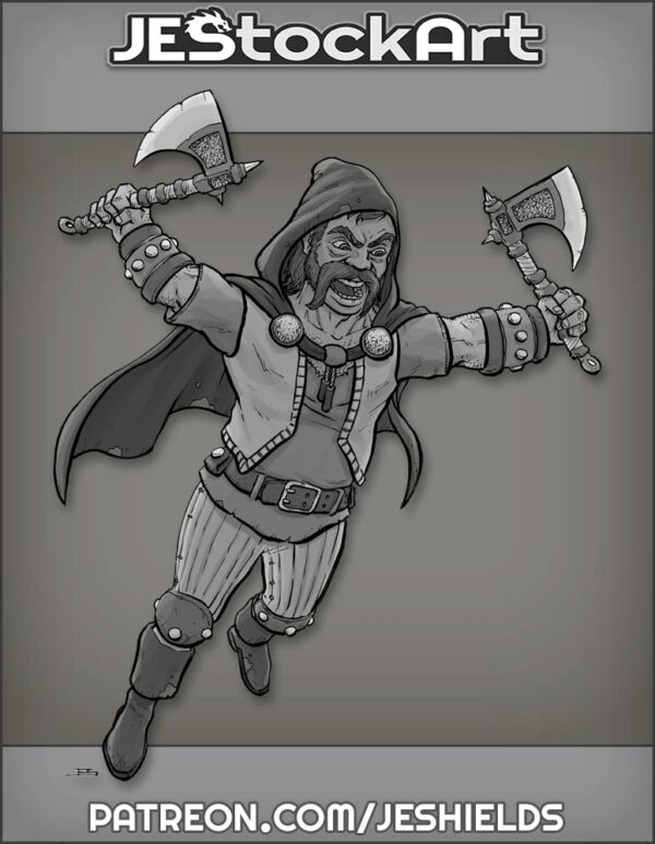 Dwarven Fighter with Hand Axes by Jeshields