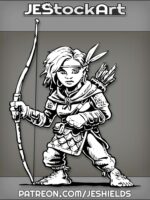 Female Halfling Ranger With Longbow Looks Behind by Jeshields