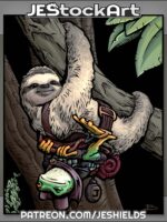 Frog Adventurer Fails Attempt To Ride A Sloth by Jeshields