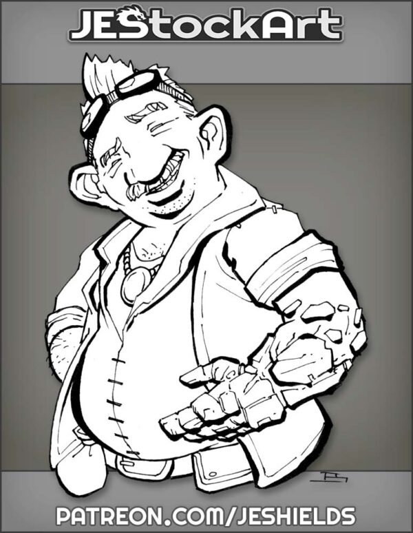 Gnome Salesman with Prosthetic Arm by Jeshields