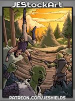 Goblins Celebrate Over Captive Adventurer by Jeshields
