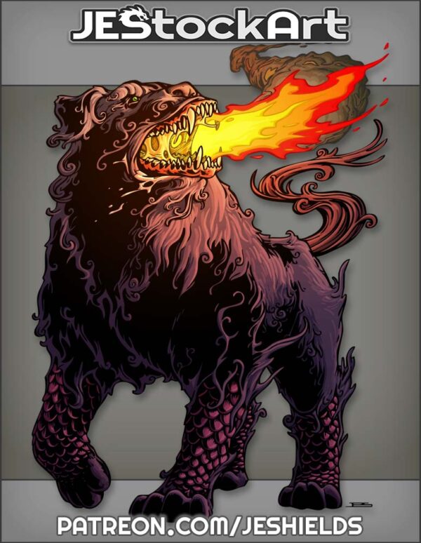 Hound From Hell With Asian Decoration Breathes Fire by Jeshields