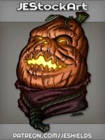 Pumpkin Head Laughing With Noose Tie And Scarf by Jeshields