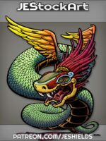 Quetzacoatal With Stone Skull Head And Dark Underbelly by Jeshields