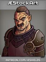 Scarred Half Orc Guard Captain In Armor by Jeshields