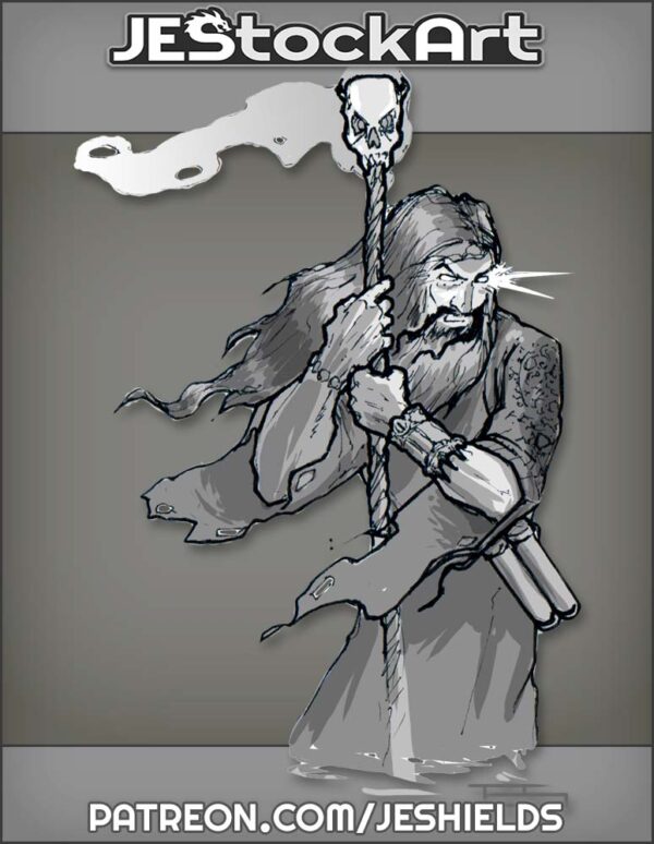 Sketchy Wizard Clutches His Staff by GN