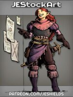 Smiling Female Adventurer Pointing At Wanted Signs by Jeshields
