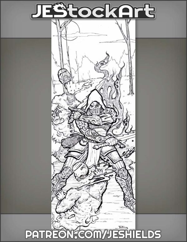 Spirit Slayer Wields Dual Swords in Haunted Woods by Jeshields