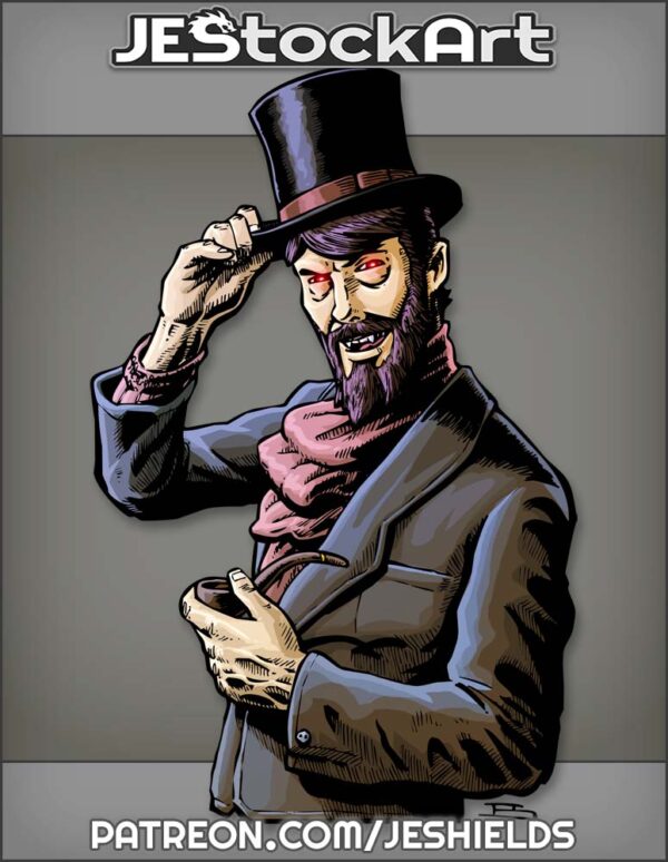 Gentleman In Top Hat With Beard by Jeshields