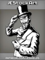 Vampiric Gentleman In Top Hat With Beard by Jeshields