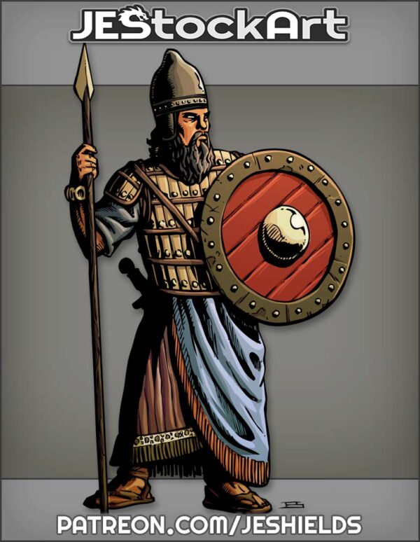 Mesopotamian Warrior With Spear And Shield by Jeshields