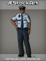 African American Police Officer With Hand On Hip by Jeshields