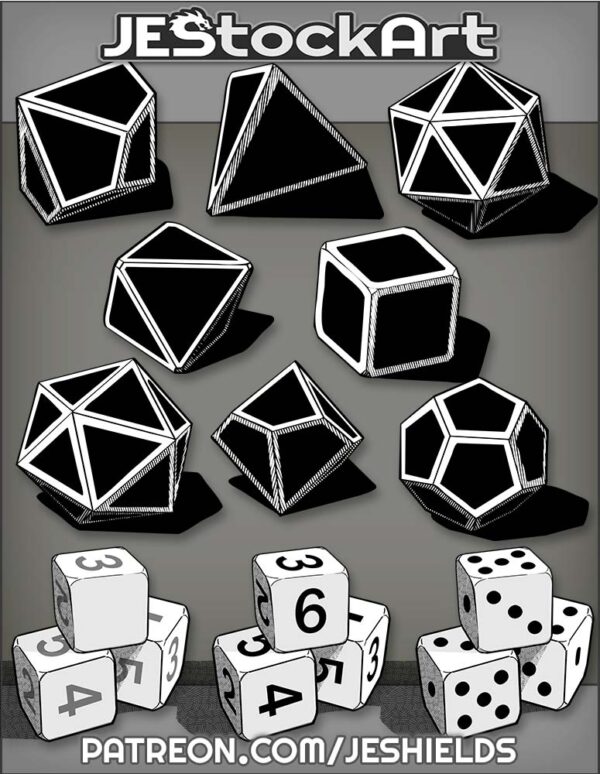 Assortment of Polyhedral Dice by Jeshields
