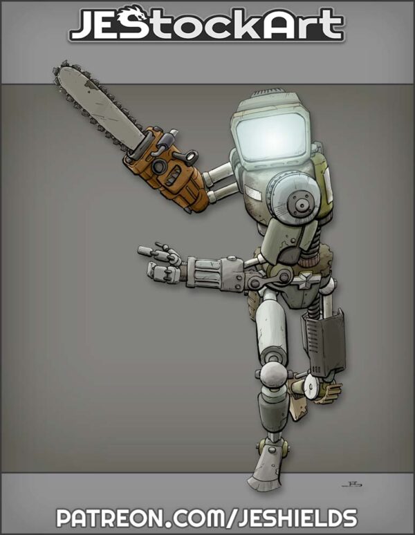 Cyborg made of Junkyard Parts by Jeshields