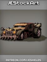 Rugged Battle Car With Rotating Gun by Jeshields
