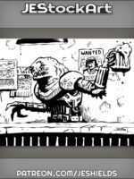 Alien Barkeep With Frosty Mug Behind Bar by Jeshields