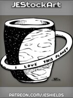 Alien Planet Coffee Cup Memento With Ring Handle by Jeshields