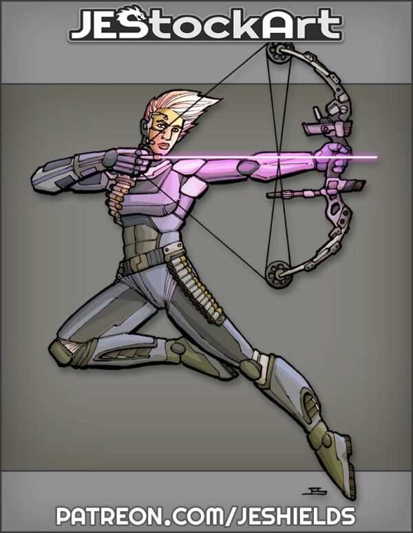 Archer With High Tech Bow And Laser Arrow by Jeshields
