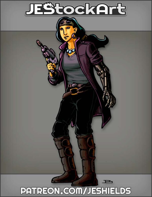Female Alien Rogue Smuggler With Cybernetic Arm by Jeshields