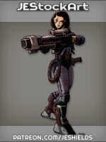 Female Mercenary With Large Beads And Blaster by Jeshields