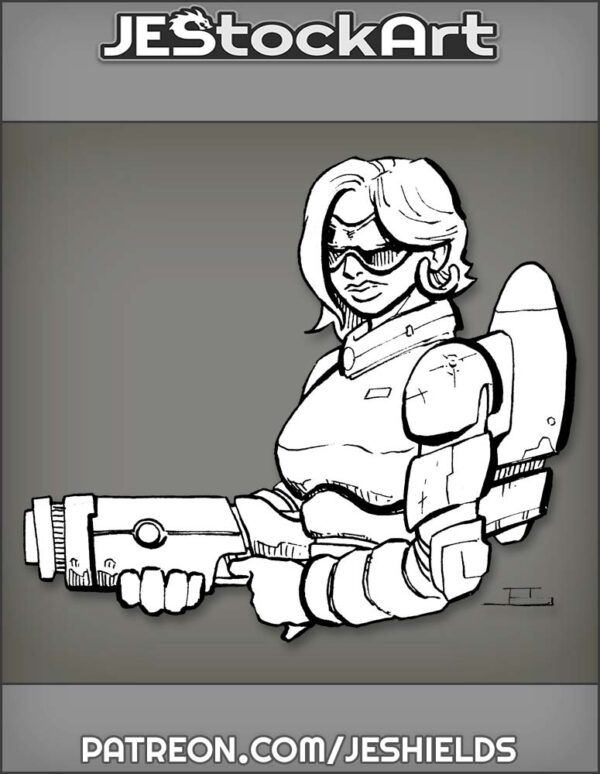 Jet Pack Chick W Ith Blaster by Jeshields