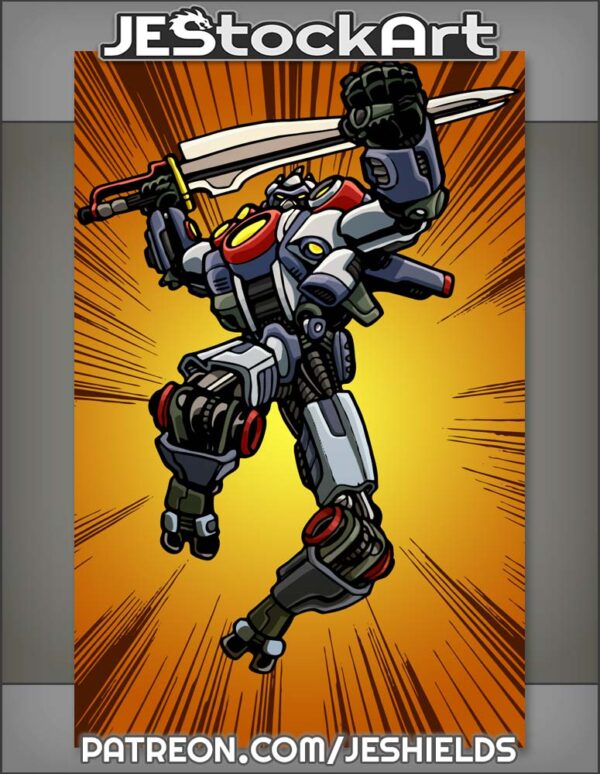 Jumping Transforming Robot Ninja With Sword And Explosion by Jeshields