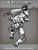 Jumping Transforming Robot Ninja With Sword by Jeshields
