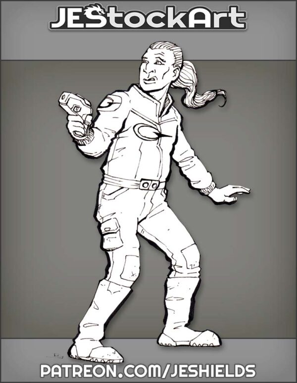 Numar Aging Man With Ponytail And Pistol by Jeshields