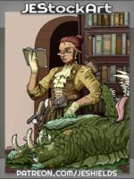 Librarian Monster Hunter Inspecting Cadaver by Jeshields