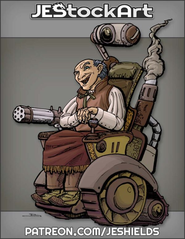 Wild West Crazy Inventor In Wheelchair by Jeshields