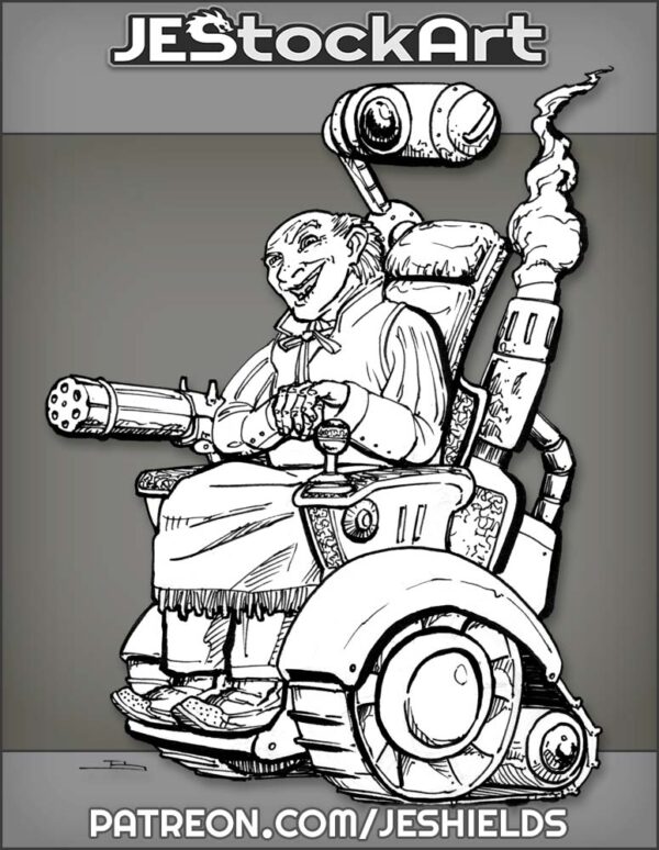 Wild West Crazy Inventor In Wheelchair by Jeshields