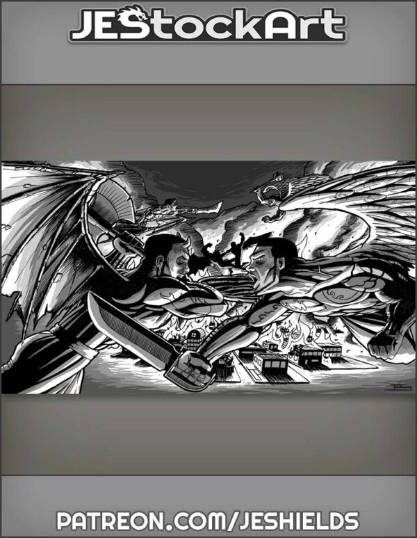 Angel and Demon Fight in Spirit War by Jeshields
