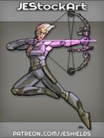 High Tech Female Archer with Energy Arrow by Jeshields