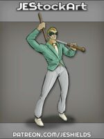 Masked Man with Suit and Sword Cane by Jeshields