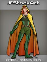 Vigilante with Red Hair in Hooded Cloak by Jeshields
