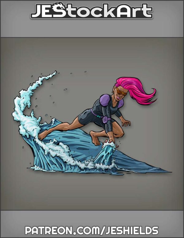 Water Controlling Super Heroine On Wave by Jeshields