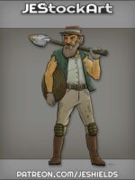 Aged Prospector with Shovel by Jeshields