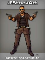 Trigger Man With Beard And Dual Pistols by Jeshields