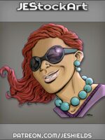 Redhead with Sunglasses and Necklace by Jeshields