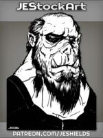Balding Orc with Pig Nose and Beads by Jeshields