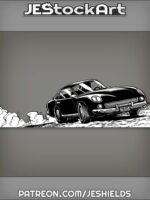 Dark Sports Car on a Dusty Road by Jeshields