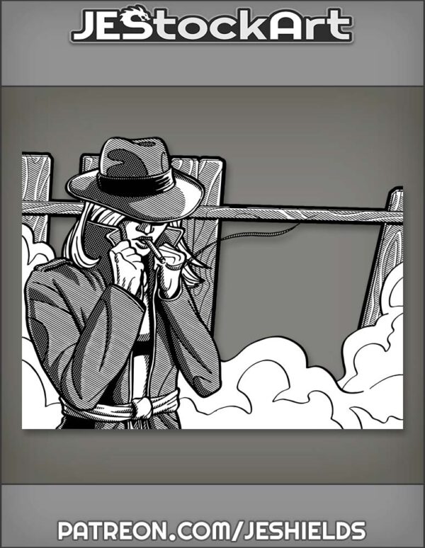 Detective with Raised Collar by Foggy Fence by Jeshields